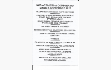 ACTIVITES du JUN